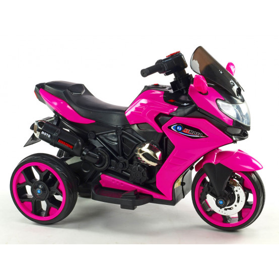 Sportovní motorka Dragon s výfuky, LED osvětlením, USB, MP3, RŮŽOVÁ
